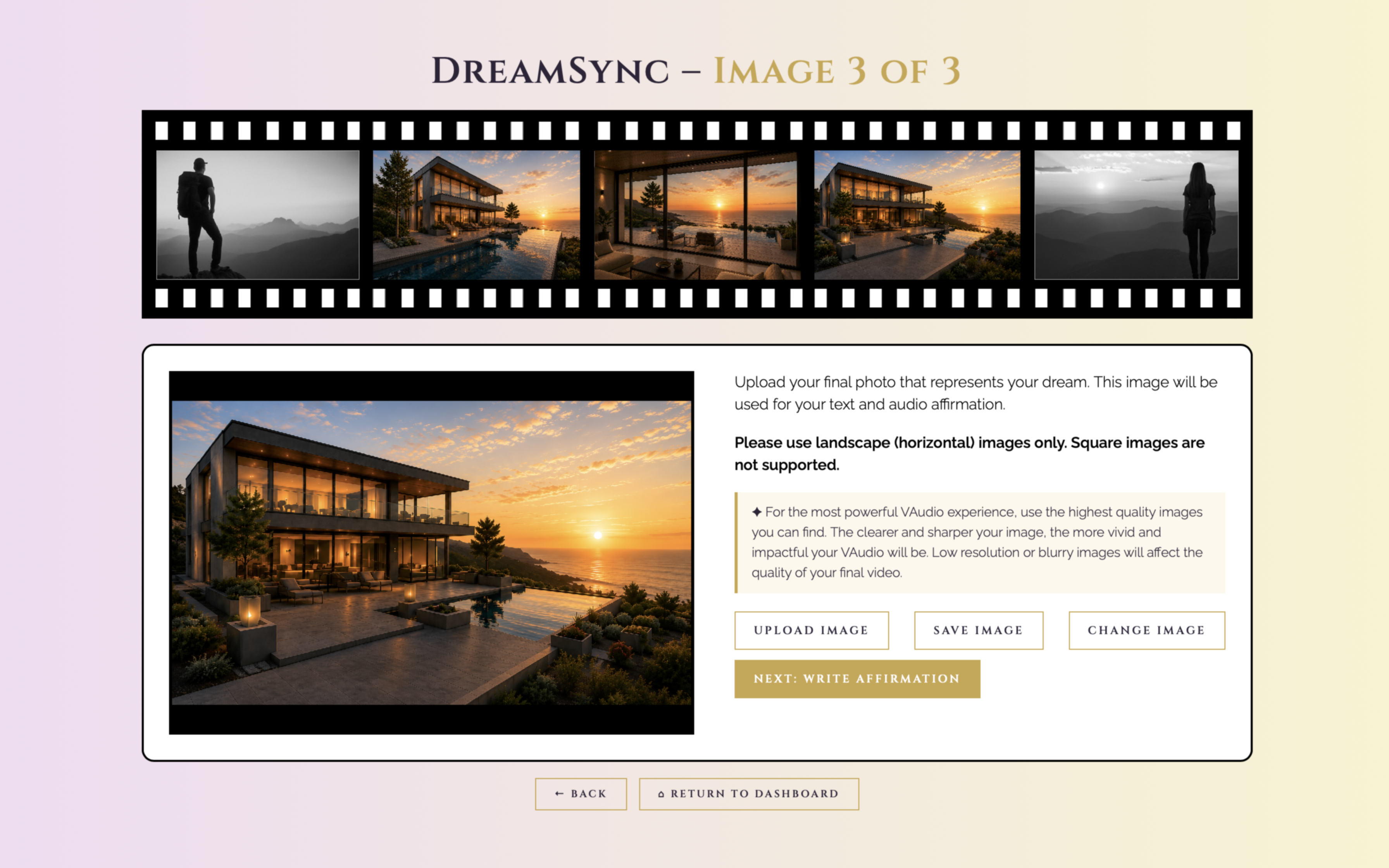 Image upload screen