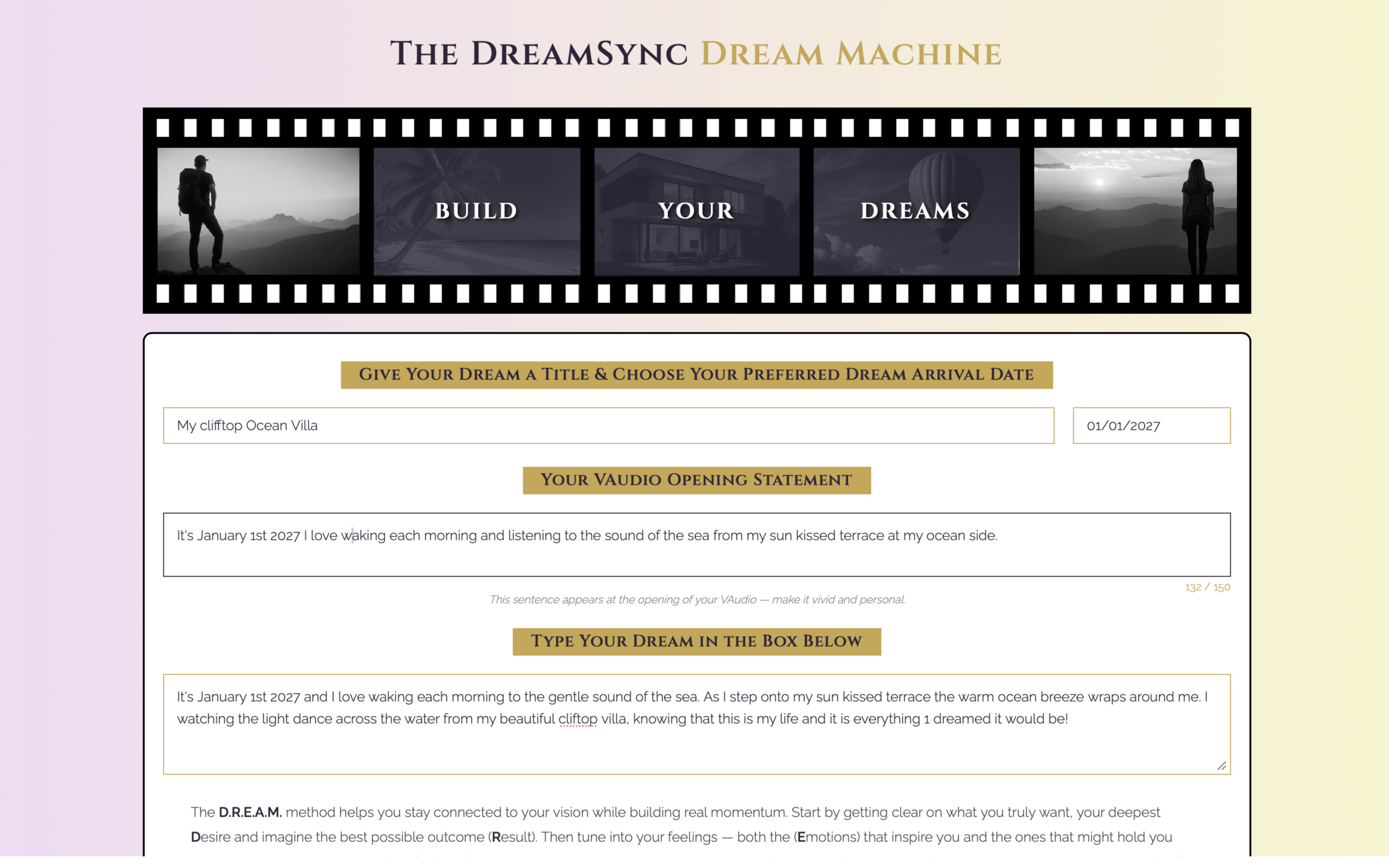 Dream Machine text screen